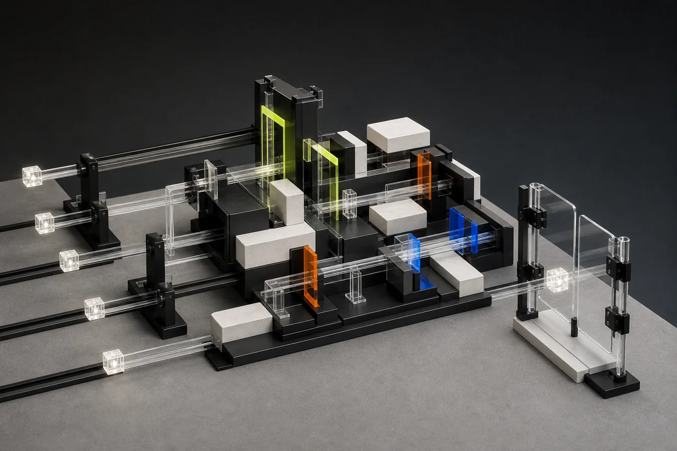 Five AI-agent workflows connected to a selection mechanism based on value and risk.